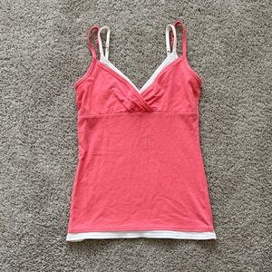 Energie Coral and White Tank Top